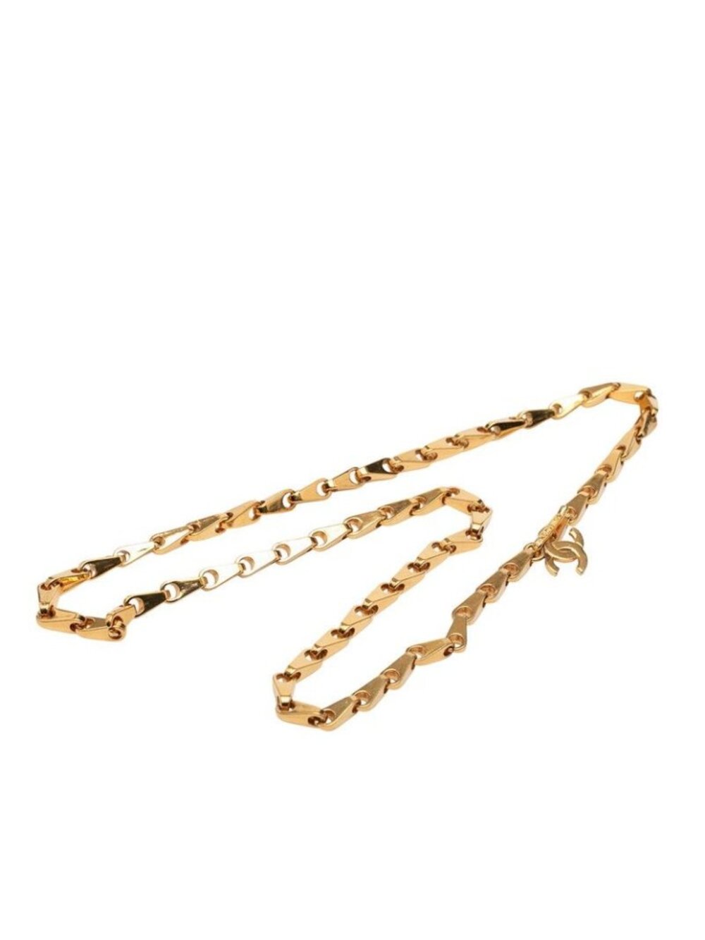 Chanel CC Logo Necklace Gold Plated